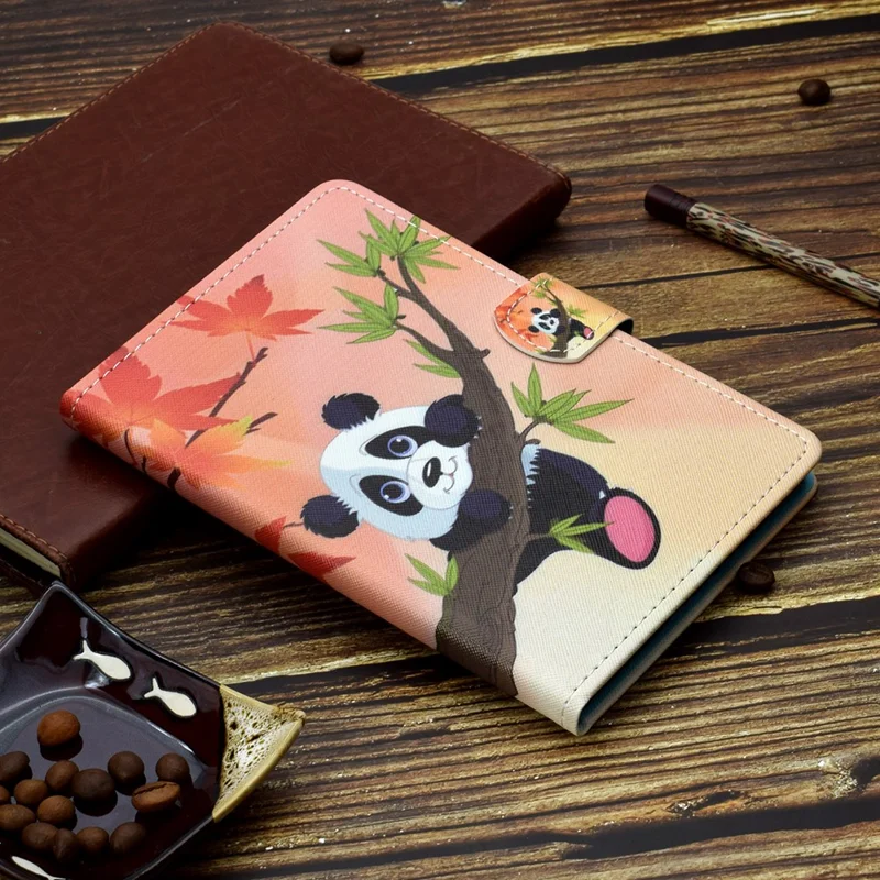 Pattern Printing Design Leather Full Protection Tablet Case for Samsung Galaxy Tab A7 Lite T220 / T225 - Panda