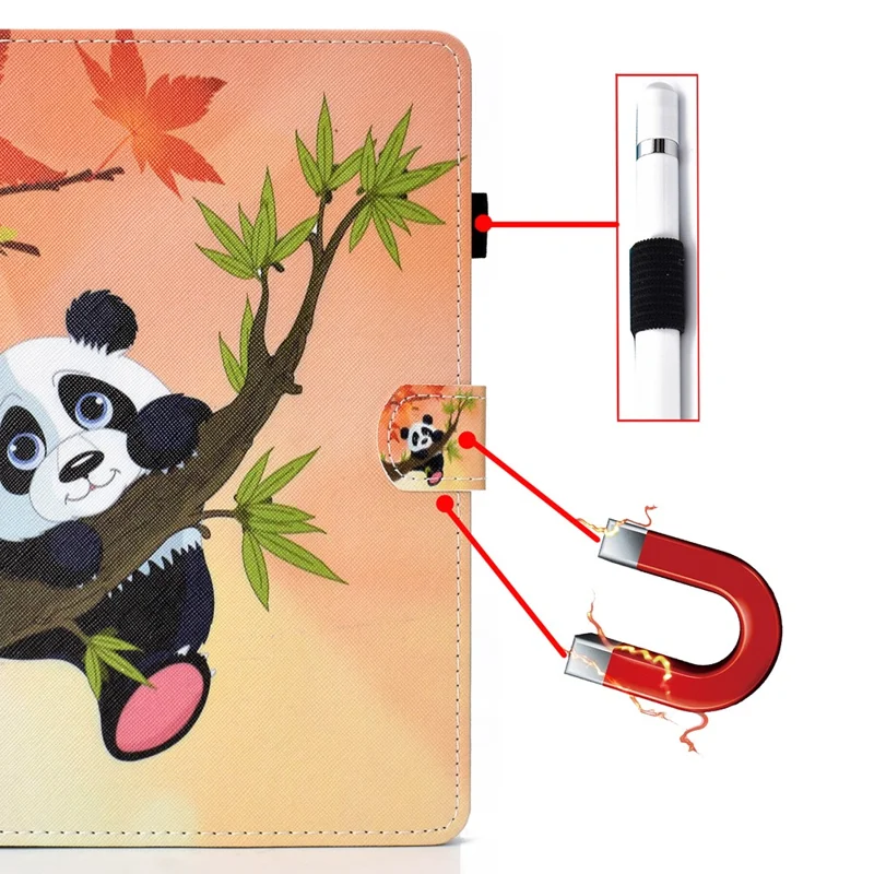 Pattern Printing Design Leather Full Protection Tablet Case for Samsung Galaxy Tab A7 Lite T220 / T225 - Panda