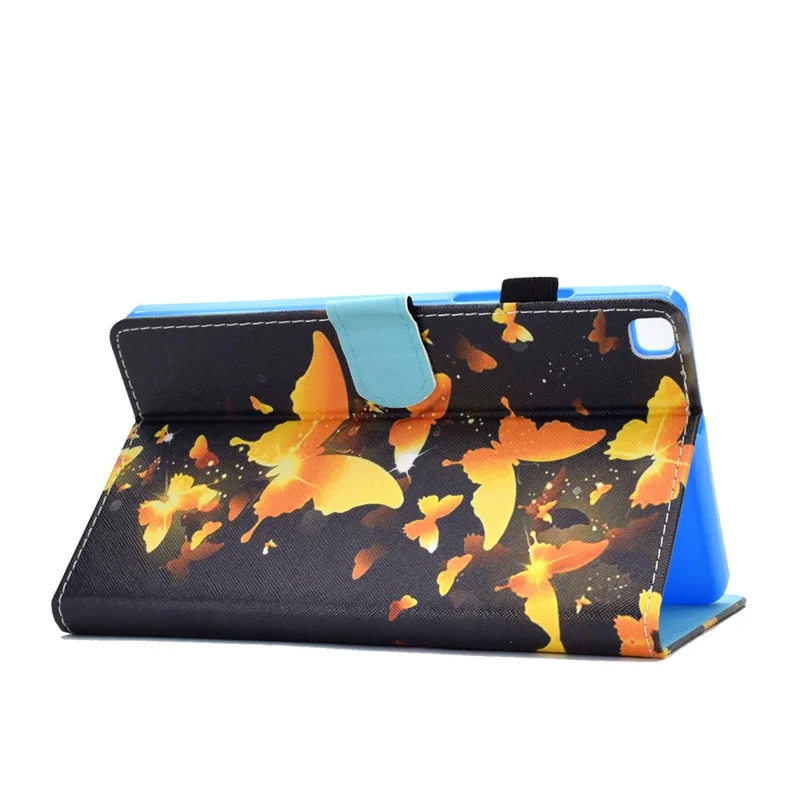 Pattern Printing Design Leather Full Protection Tablet Case for Samsung Galaxy Tab A7 Lite T220 / T225 - Gold Butterfly