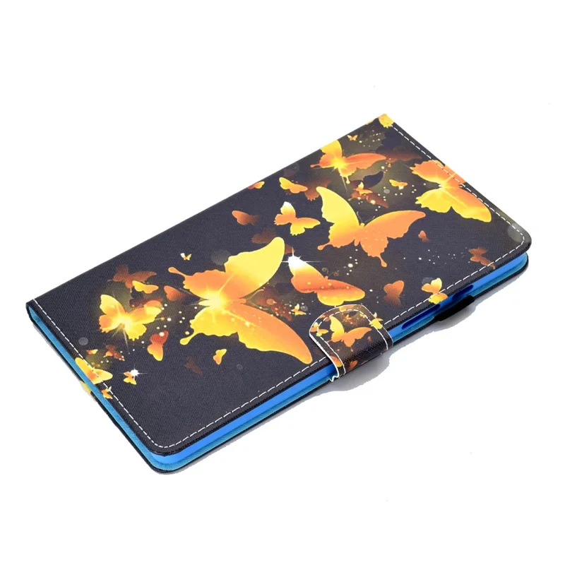 Pattern Printing Design Leather Full Protection Tablet Case for Samsung Galaxy Tab A7 Lite T220 / T225 - Gold Butterfly