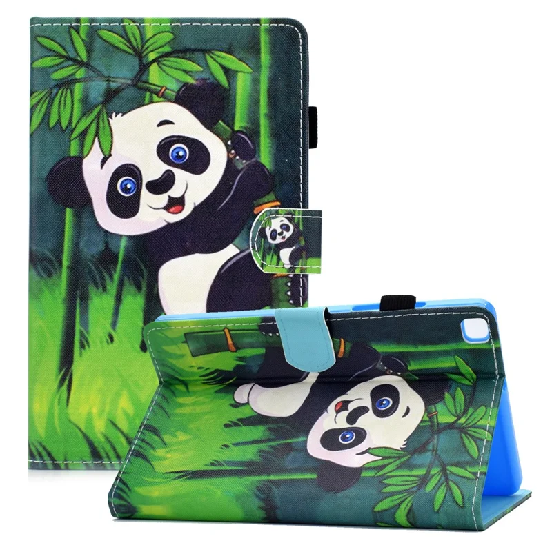 Pattern Printing Design Leather Full Protection Tablet Case for Samsung Galaxy Tab A7 Lite T220 / T225 - Panda and Bamboo