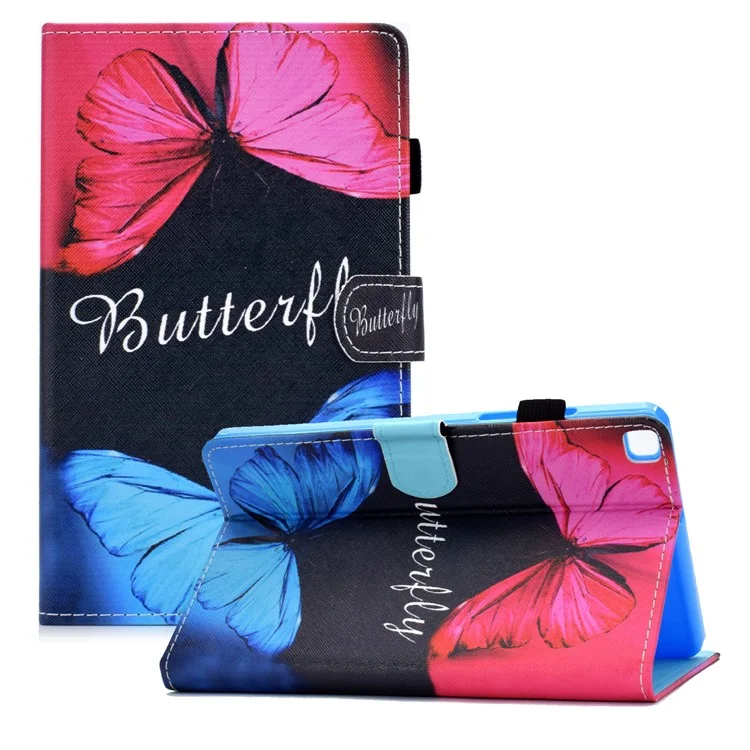 Étui de protection en cuir pour tablette à motif imprimé pour Samsung Galaxy Tab A7 Lite T220 / T225 - Deux papillons