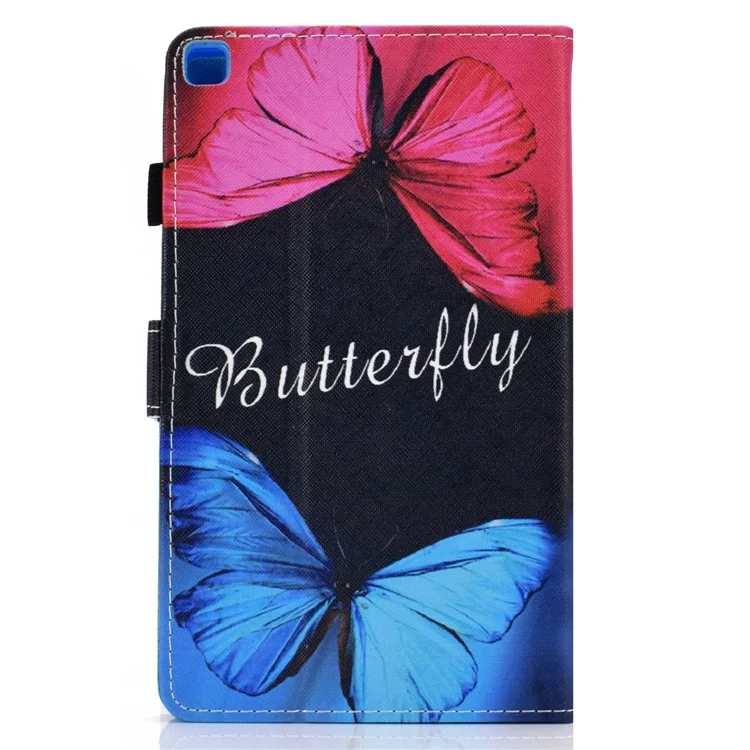 Étui de protection en cuir pour tablette à motif imprimé pour Samsung Galaxy Tab A7 Lite T220 / T225 - Deux papillons