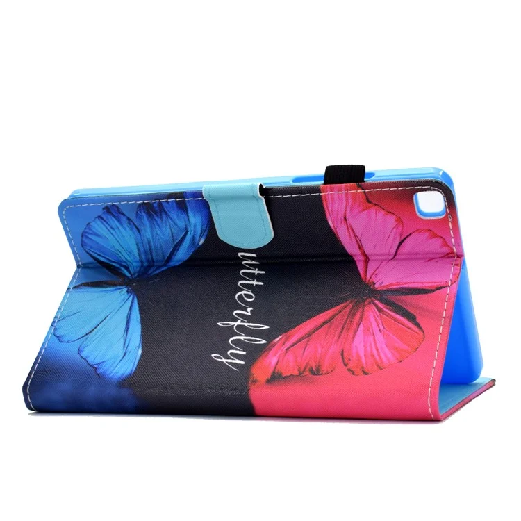 Étui de protection en cuir pour tablette à motif imprimé pour Samsung Galaxy Tab A7 Lite T220 / T225 - Deux papillons