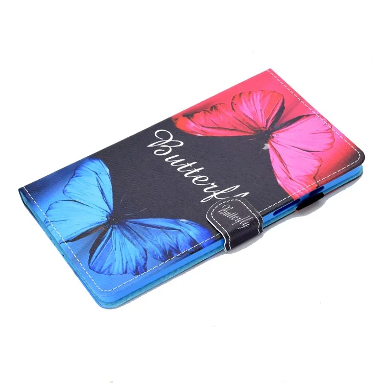 Étui de protection en cuir pour tablette à motif imprimé pour Samsung Galaxy Tab A7 Lite T220 / T225 - Deux papillons