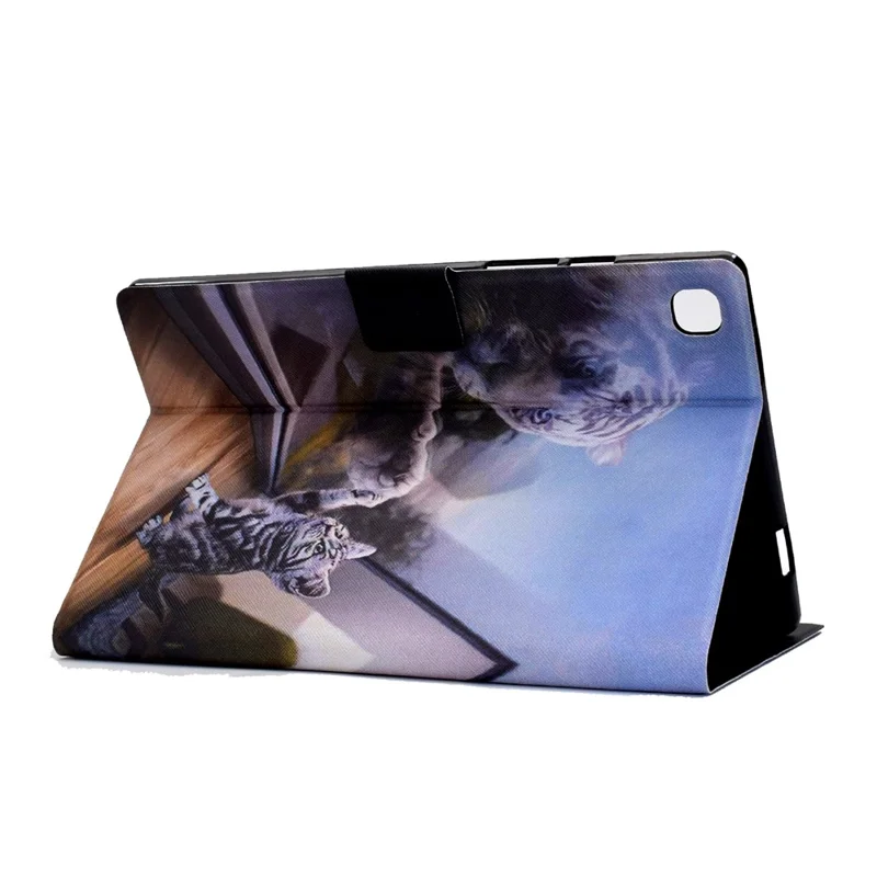 Pattern Printing Design Leather Tablet Case for Samsung Galaxy Tab A7 Lite 8.7-inch T220 / T225 - Cat and Tiger