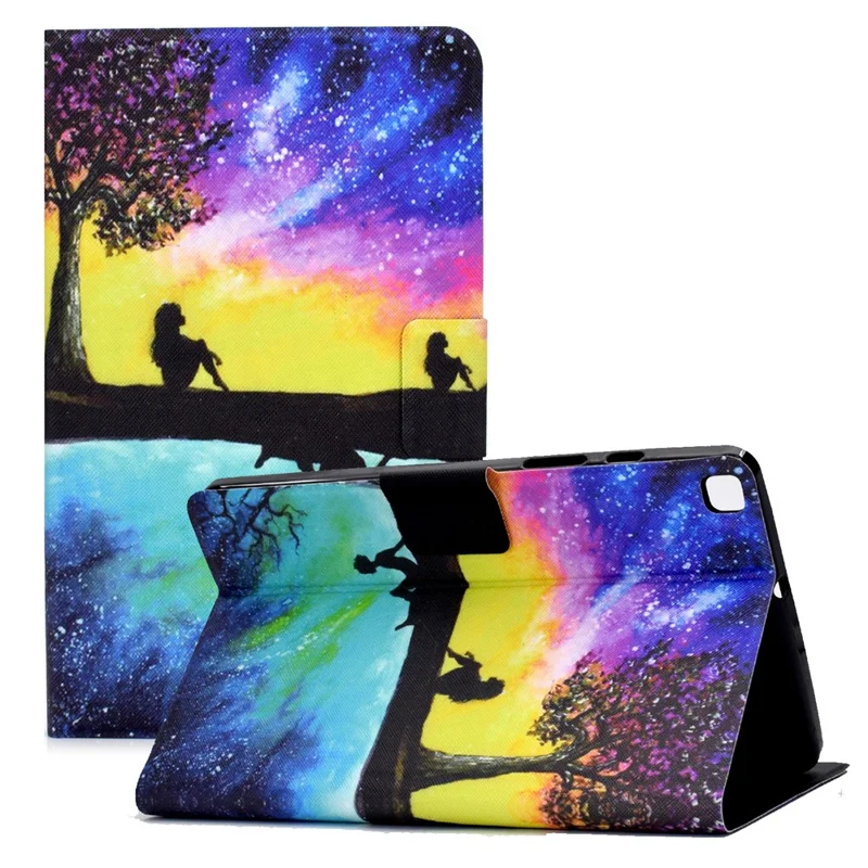 Pattern Printing Design Leather Tablet Case for Samsung Galaxy Tab A7 Lite 8.7-inch T220 / T225 - Tree and Girl