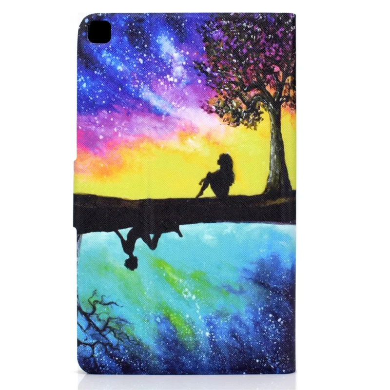 Pattern Printing Design Leather Tablet Case for Samsung Galaxy Tab A7 Lite 8.7-inch T220 / T225 - Tree and Girl