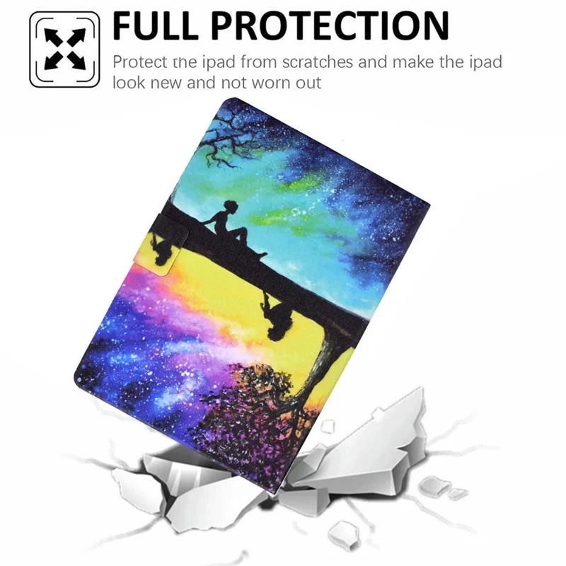 Pattern Printing Design Leather Tablet Case for Samsung Galaxy Tab A7 Lite 8.7-inch T220 / T225 - Tree and Girl