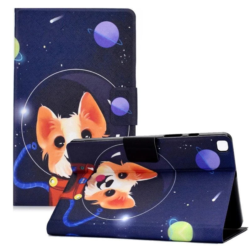 Pattern Printing Design Leather Tablet Case for Samsung Galaxy Tab A7 Lite 8.7-inch T220 / T225 - Planet and Little Dog