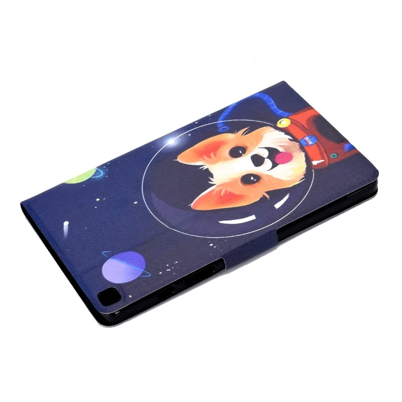 Pattern Printing Design Leather Tablet Case for Samsung Galaxy Tab A7 Lite 8.7-inch T220 / T225 - Planet and Little Dog