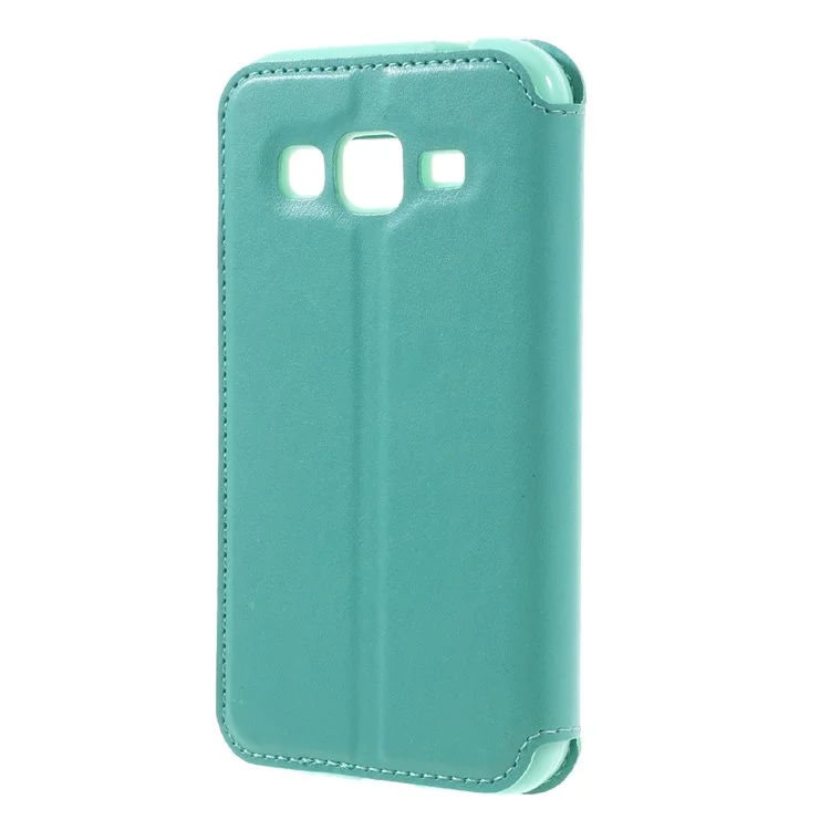 ROAR KOREA Window View Phone Leather Stand Case for Samsung Galaxy Core Prime SM-G360 - Cyan