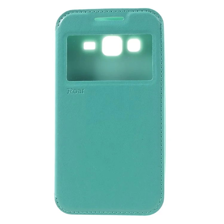 ROAR KOREA Window View Phone Leather Stand Case for Samsung Galaxy Core Prime SM-G360 - Cyan