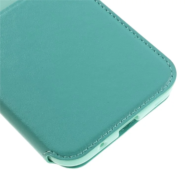ROAR KOREA Window View Phone Leather Stand Case for Samsung Galaxy Core Prime SM-G360 - Cyan