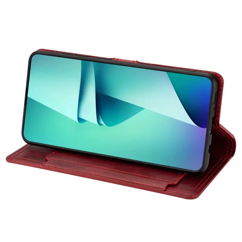 For Samsung Galaxy A52 5G/4G / A52s 5G Zipper Pocket Wallet Magnetic Closure Leather Cover - Red
