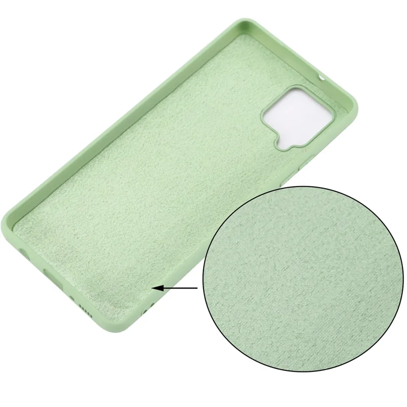 Liquid Silicone Soft Cover Case with Handy Strap for Samsung Galaxy F62/M62 - Green