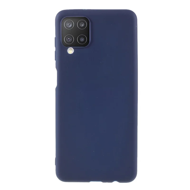 Double-Sided Matte TPU Phone Protective Case Cover Shell for Samsung Galaxy M12 - Dark Blue