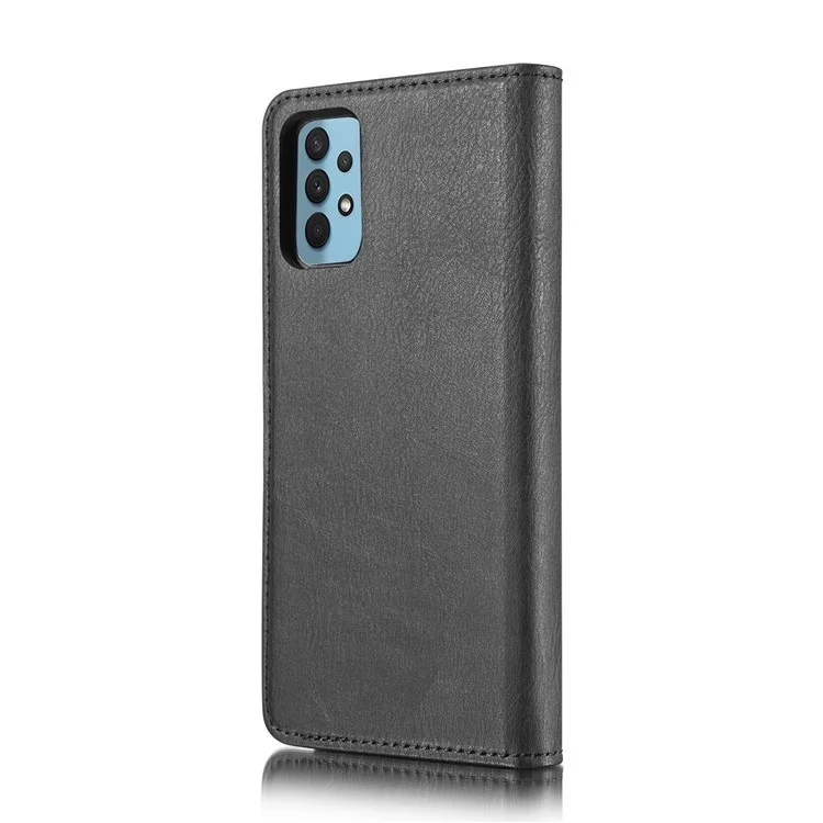 Dg. Case TPU de Portefeuille en Cuir 2 en 1 Détachable Pour Samsung Galaxy A32 4G (version Ue) - le Noir