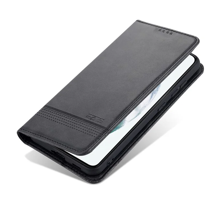 AZNS Auto-absorbiertes Magnetständer Brieftasche Hülle Leder-telefonschale Für Samsung Galaxy S21 fe - Schwarz