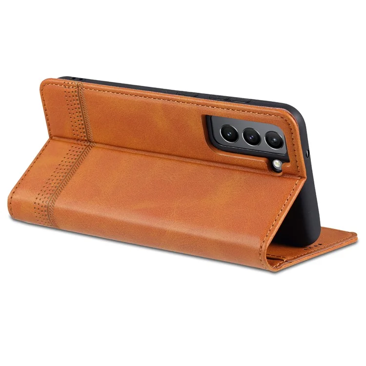 AZNS Auto-absorbiertes Magnetständer Brieftasche Hülle Leder-telefonschale Für Samsung Galaxy S21 fe - Schwarz