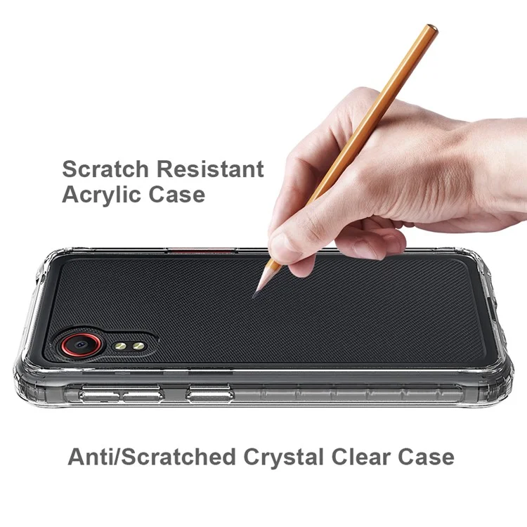 Transparent Scratch-Resistant Acrylic + TPU Back Hybrid Phone Case Cover for Samsung Galaxy Xcover 5