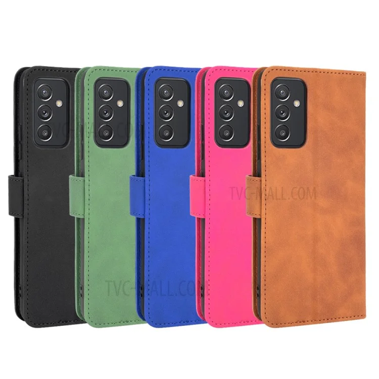 Wallet Stand Design Folio Flip Skin-touch Sentirse De Cuero Protector De Cáscara Cubierta De Teléfono Para Samsung Galaxy A82 5G / Galaxy Quantum 2 - Negro