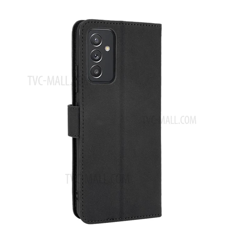 Wallet Stand Design Folio Flip Skin-touch Sentirse De Cuero Protector De Cáscara Cubierta De Teléfono Para Samsung Galaxy A82 5G / Galaxy Quantum 2 - Negro