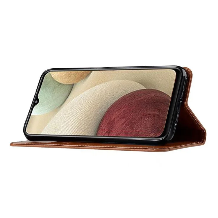 Tampa de Couro da Carteira Absorvida Automaticamente Para o Samsung Galaxy A22 4G (versão da Ue) - Vermelho