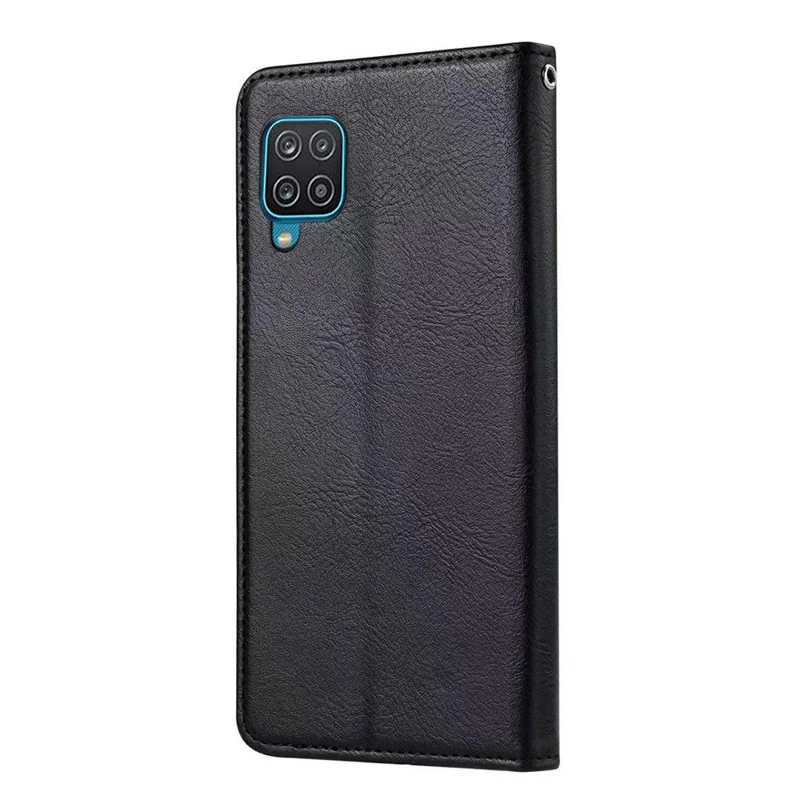 Auto-absorbed Wallet Stand Leather Cover for Samsung Galaxy A22 4G (EU Version) - Black