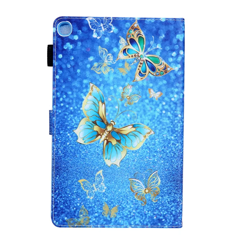Pattern Printing Leather Tablet Case Stand with Card Holder for Samsung Galaxy Tab A7 Lite 8.7 (2021) T220/T225 - Butterfly