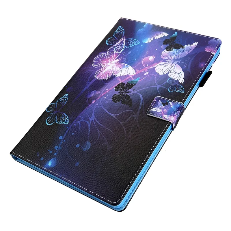 Pattern Printing Card Holder Shockproof Leather Tablet Case for Samsung Galaxy Tab A7 Lite 8.7 (2021) T220/T225 - Purple Butterfly