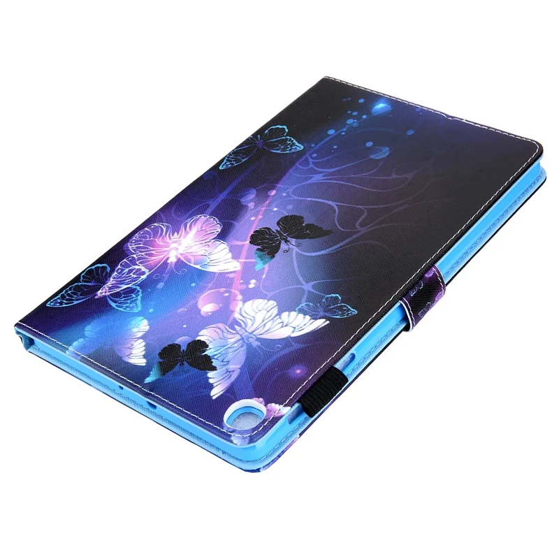 Pattern Printing Card Holder Shockproof Leather Tablet Case for Samsung Galaxy Tab A7 Lite 8.7 (2021) T220/T225 - Purple Butterfly