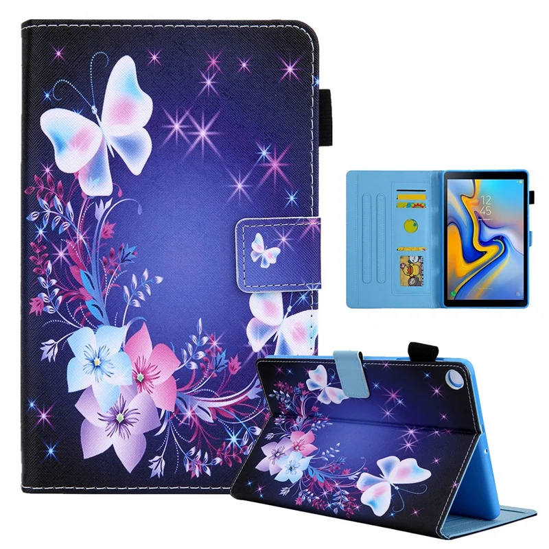 Pattern Printing Stand Leather Protector Case Shell for Samsung Galaxy Tab A7 Lite 8.7 (2021) T220/T225 - Butterfly and Flower