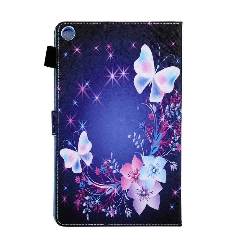 Pattern Printing Stand Leather Protector Case Shell for Samsung Galaxy Tab A7 Lite 8.7 (2021) T220/T225 - Butterfly and Flower