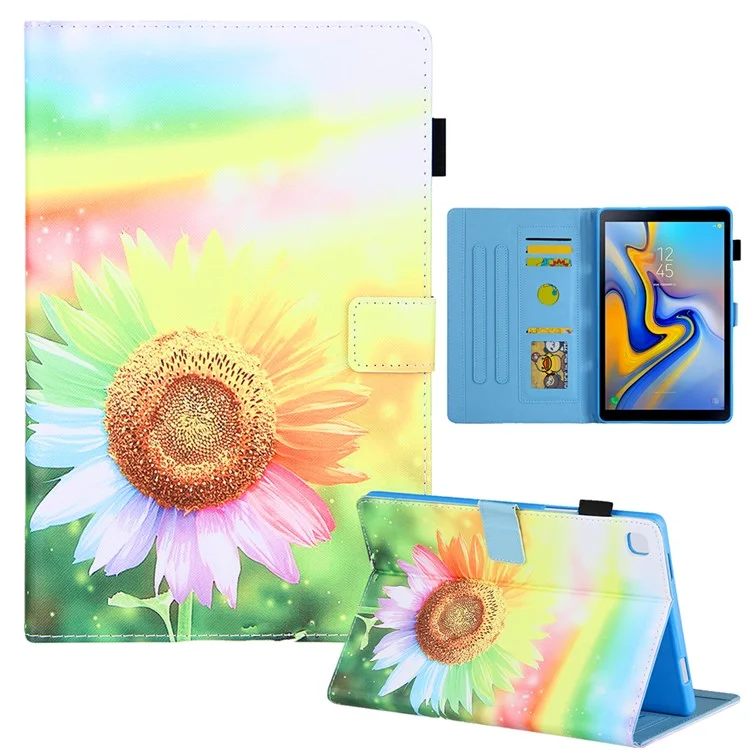 Funda de Cuero con Estampado de Patrón para Tablet Samsung Galaxy Tab A7 Lite 8.7 (2021) T220 / T225 - Girasol