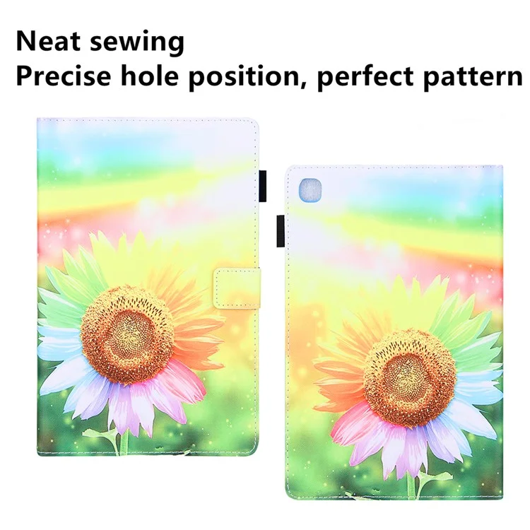 Funda de Cuero con Estampado de Patrón para Tablet Samsung Galaxy Tab A7 Lite 8.7 (2021) T220 / T225 - Girasol