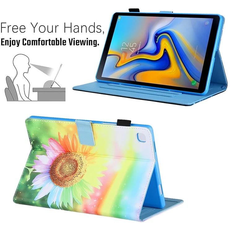 Funda de Cuero con Estampado de Patrón para Tablet Samsung Galaxy Tab A7 Lite 8.7 (2021) T220 / T225 - Girasol