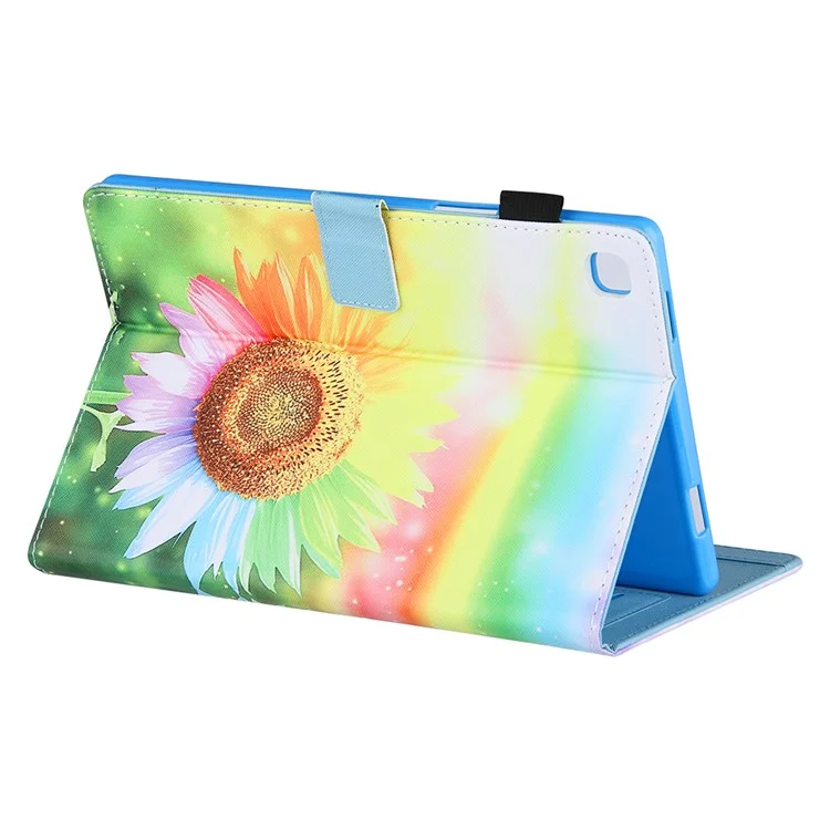 Funda de Cuero con Estampado de Patrón para Tablet Samsung Galaxy Tab A7 Lite 8.7 (2021) T220 / T225 - Girasol