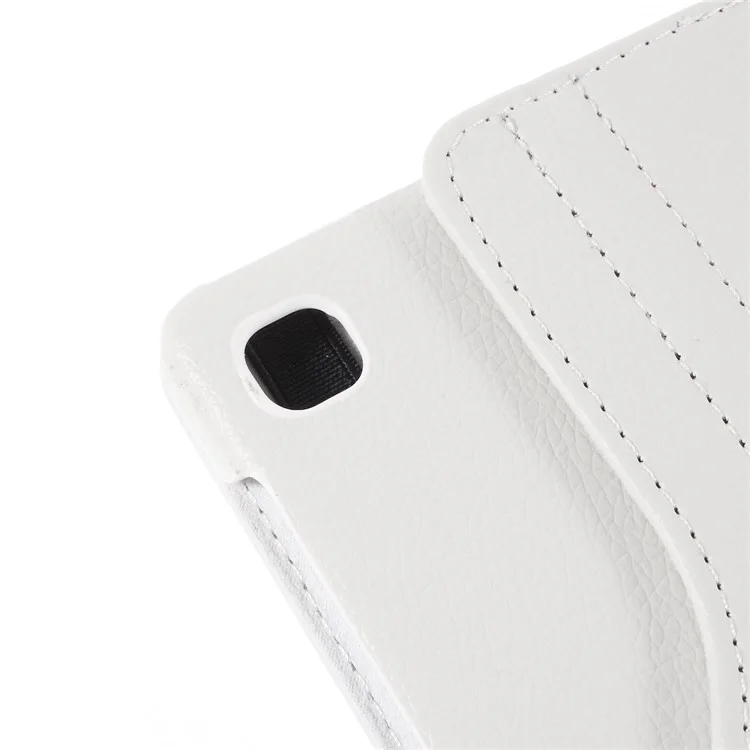 Custodia in pelle con texture lichee girevole a 360° per Samsung Galaxy A7 Lite 8.7 pollici T220 / T225 - Bianco 