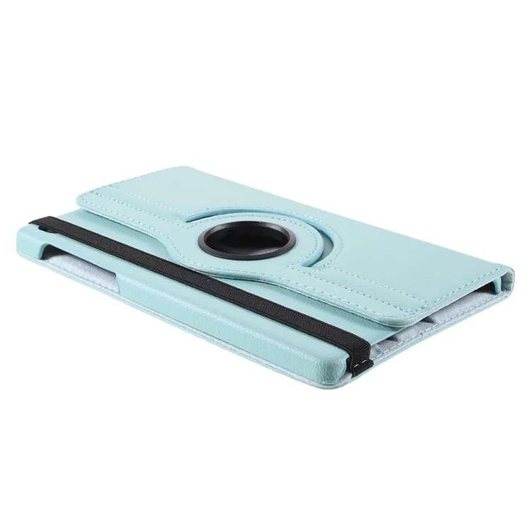 360° drehbarer Ständer-Designlitschitextur-Ledertabletthülle für Samsung Galaxy A7 Lite 8,7 Zoll T220 / T225 - Babyblau