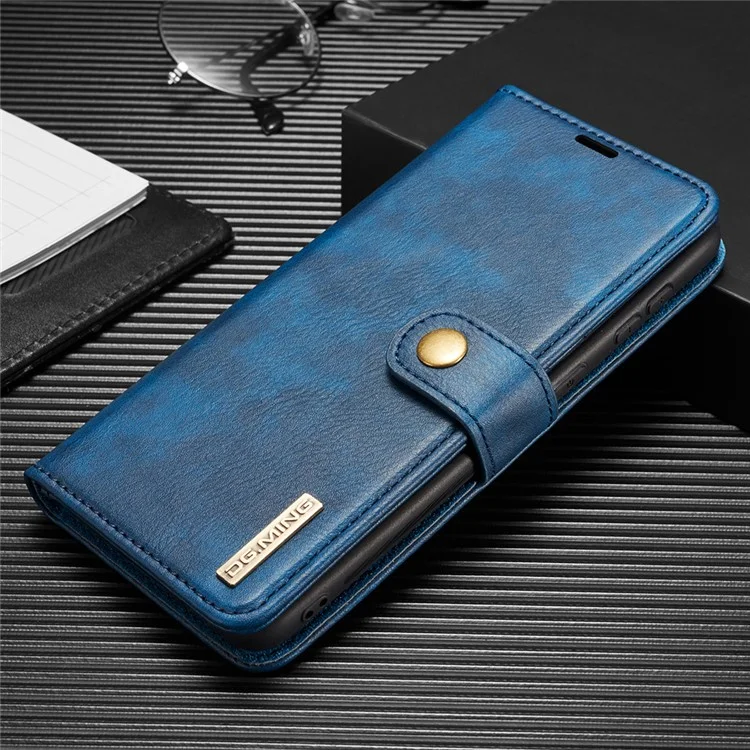 DG.MING per Samsung Galaxy S21 FE Custodia a portafoglio 2-in-1 rimovibile in pelle divisa Supporto a libro Custodia magnetica per telefono - Blu