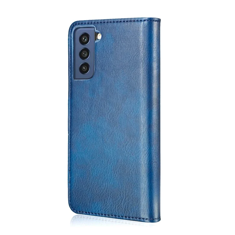 DG.MING per Samsung Galaxy S21 FE Custodia a portafoglio 2-in-1 rimovibile in pelle divisa Supporto a libro Custodia magnetica per telefono - Blu