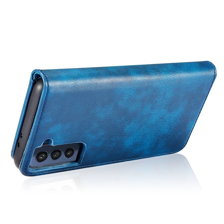 DG.MING per Samsung Galaxy S21 FE Custodia a portafoglio 2-in-1 rimovibile in pelle divisa Supporto a libro Custodia magnetica per telefono - Blu