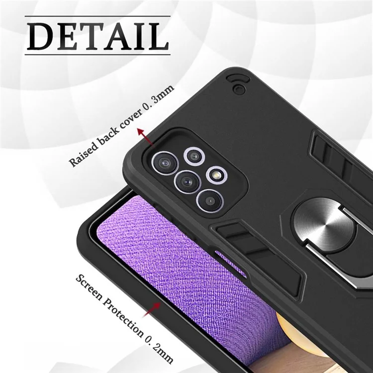 Custodia da 2 in 1 Custodia Pc+shell Ibrido Tpu Con Cavalletto ad Anello Per Samsung Galaxy A32 5G/M32 5G - Blu