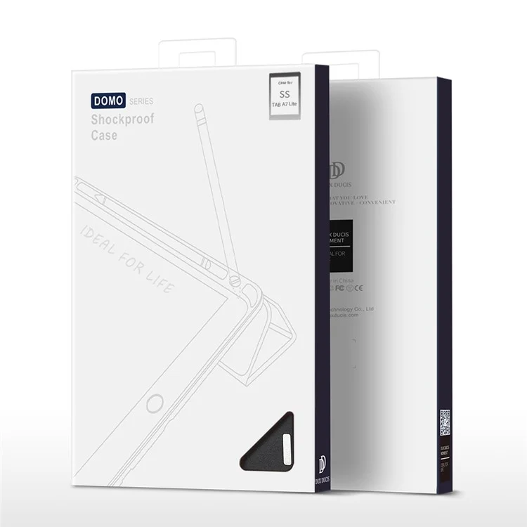 DUX DUCIS Domo Series Тройное складное кожаное защитное чехол-подставка для Samsung Galaxy Tab A7 Lite 8,7 дюйма - черный 