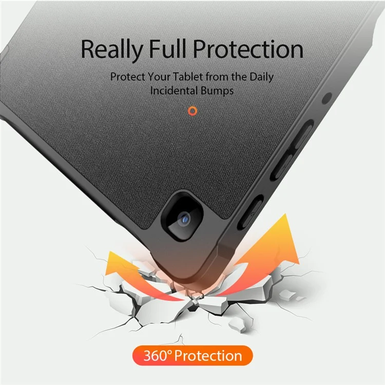 DUX DUCIS Domo Series Тройное складное кожаное защитное чехол-подставка для Samsung Galaxy Tab A7 Lite 8,7 дюйма - черный 