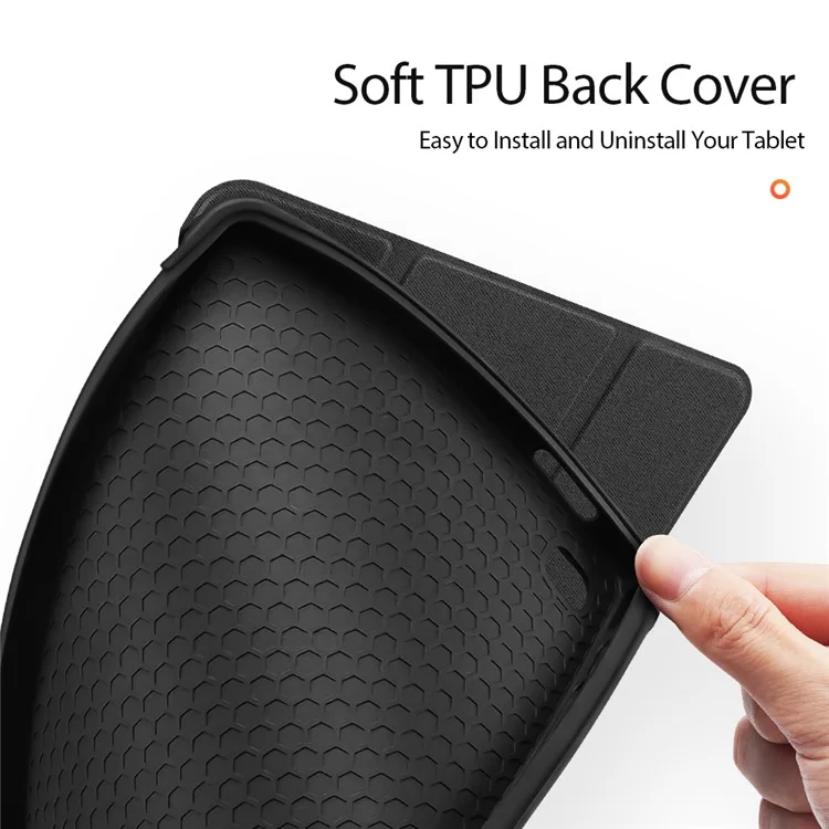 DUX DUCIS Domo Series Тройное складное кожаное защитное чехол-подставка для Samsung Galaxy Tab A7 Lite 8,7 дюйма - черный 