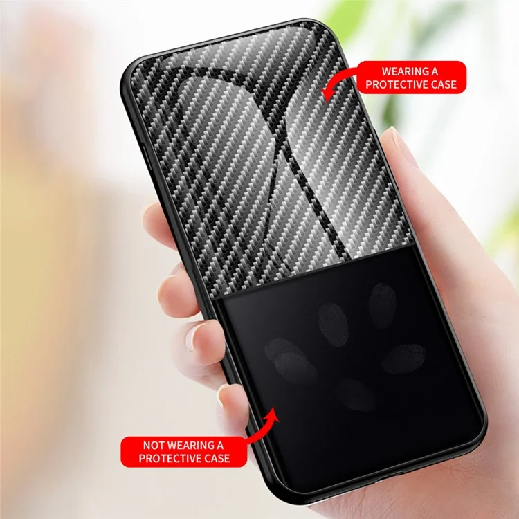 Cover posteriore in vetro temperato con texture in fibra di carbonio, antigraffio, per Samsung Galaxy A22 5G (versione UE) - Fiber Colorful