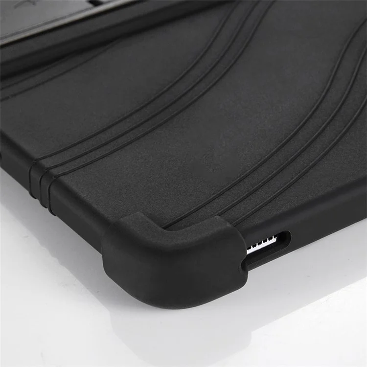 Silicone Tablet Cover with Slide-Out Kickstand for Samsung Galaxy Tab S8/S7 - Black