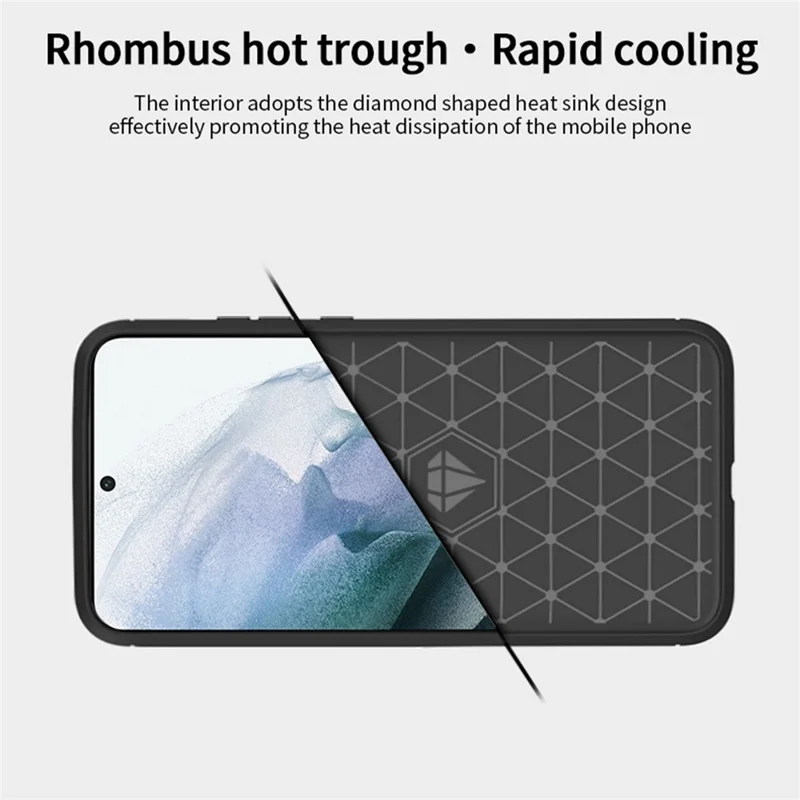 MOFI Well-Protected Brushed Carbon Fiber Design Flexible TPU Cover für Samsung Galaxy S21 FE - Blau